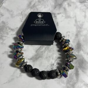 Paparazzi Volcanic Vacay Multicolored Oil spill Urban Stretch Bracelet NWT